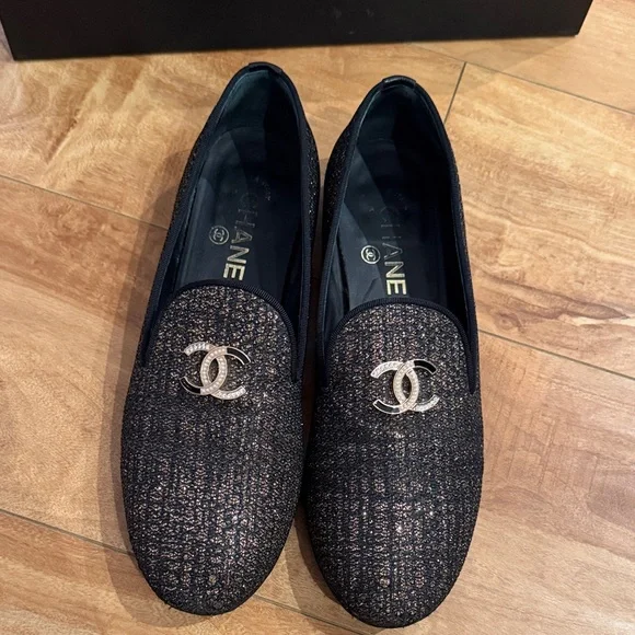 Chanel Glitter Loafers